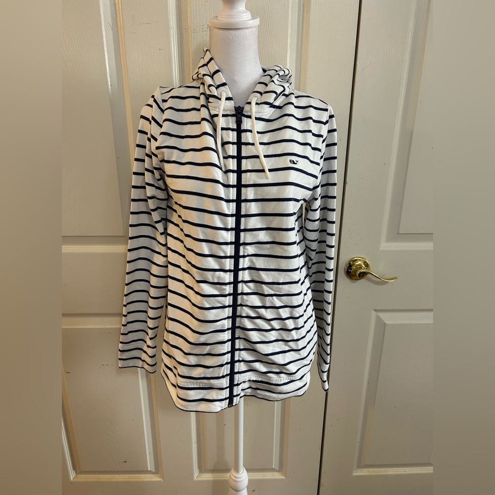 Vineyard Vines white and blue striped hoodie, XS
